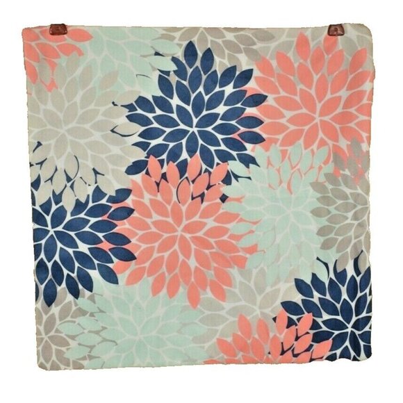 Colorful Flower Petal Starburst Pattern 17 x 17 inch Soft Throw Pillow Cover - Picture 2 of 2